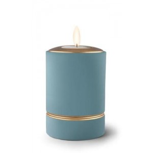 Ceramic Candle Holder Keepsake Urn (Linea Design) – BLUE